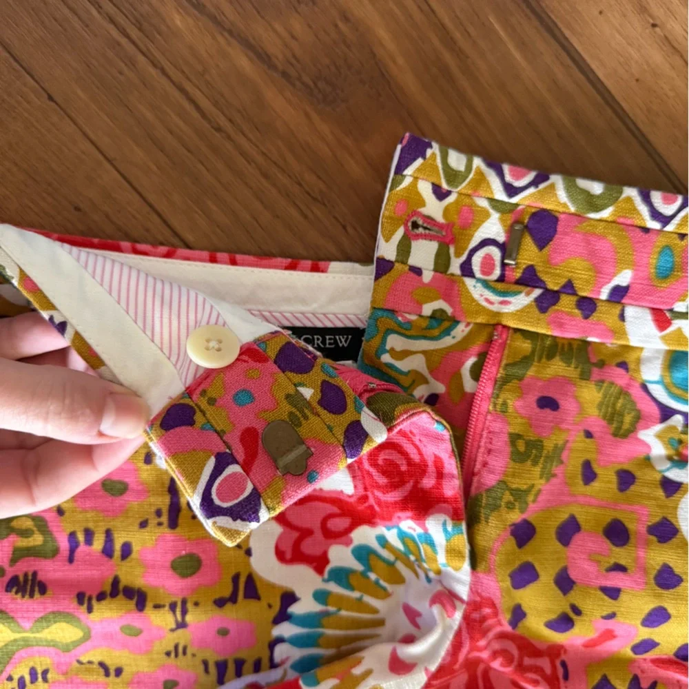 Pristine Jcrew Colorful Summer Printed Chino Shorts Size:2 - Picture 4 of 10